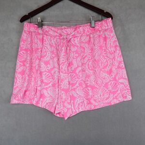 Lilly Pulitzer Mylee Shorts Tie Front In Havana Pink Clawdia Print Size 12
